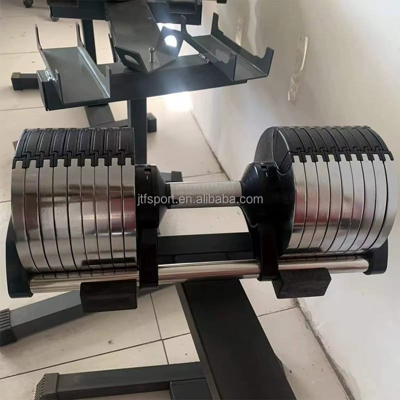 Adjustable Dumbbell Pair 40Kg - دمبل معدني كروم احترافي قابل للتعديل