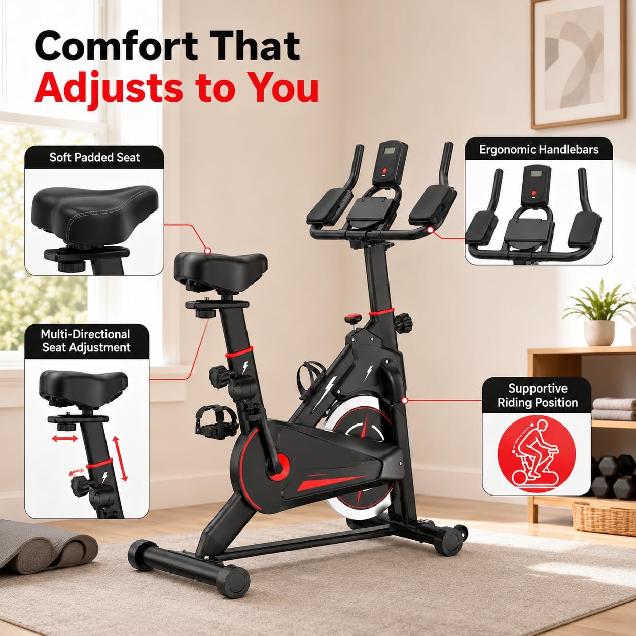 دراجة تمارين داخلية مغناطيسية، - مراجعة Exercise Bike Magnetic Resistance وسعره